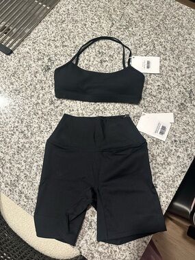 CSB Black Freedom shorts AND Ivy Crop sports bra Size S, NWT